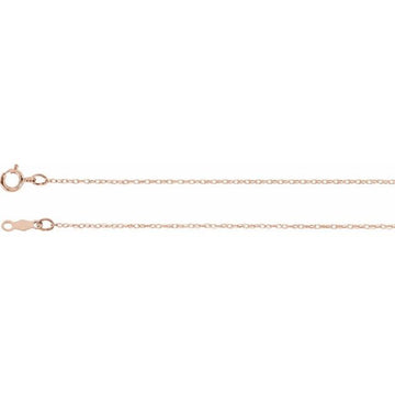 14K Rose .75 mm Rope 7" Chain
